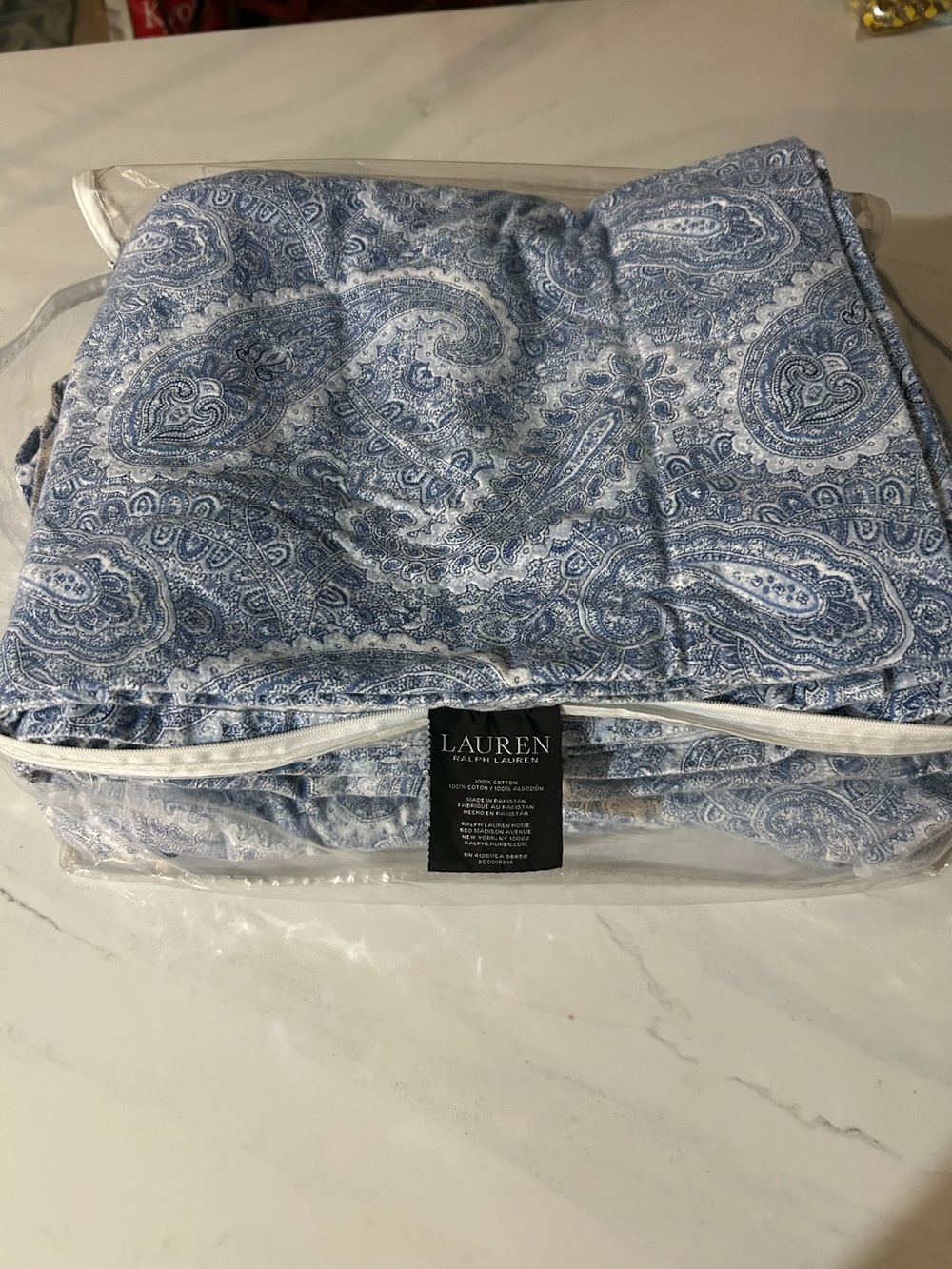 Lauren Ralph Lauren Blue and White Paisley queen set
